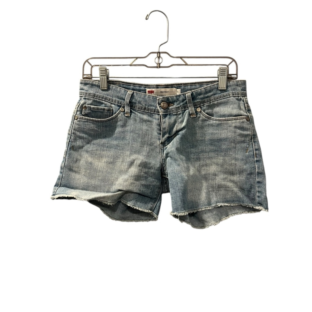 Levi Strauss Midi Shorts Light Wash Blue Denim Jean Shorts Size 5 Casual Summer